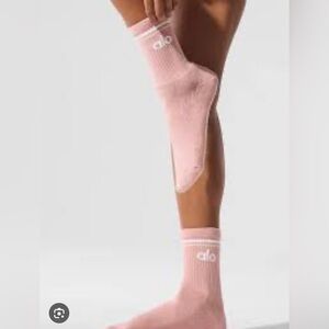 Alo Pink Crew Socks